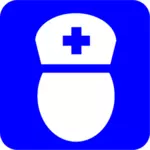 Blauwe verpleegkundige symbool