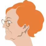 Gammel kvinne med briller vektorgrafikk utklipp