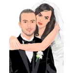 Gelin ve damat düğün portre