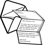 Dostluk mektup dışında bir zarf vektör çizim