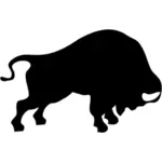 Vektorgrafikk av bison om å kjempe