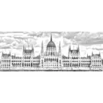بودابست البرلمان بناء ناقلات illutstration