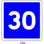 Векторный рисунок 30mph ограничение скорости informatory дорожный знак
