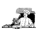 Kuchař vaření vektorové ilustrace