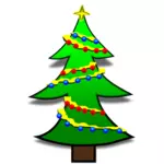شجرة عيد الميلاد مزينة بالمصابيح الملونة
