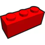1 x 3 아이의 벽돌 요소 빨간 벡터 클립 아트