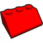 1 x 3 roh dětský brick prvku červený vektorový obrázek