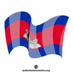 Kambodžan valtio heiluttaa lippua