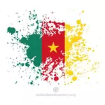 Drapeau du Cameroun à l'encre splatter forme