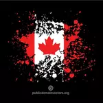 Канадский флаг в чернила брызг