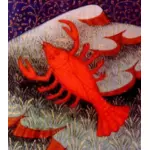 Red crab drawing