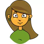 Langhåret jente avatar vektortegning