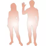 Man's and woman's silhouette