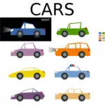 Векторное изображение из мультфильма набор автомобилей
