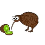 Kiwivogel met kiwi 's