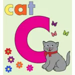 带有字母表字母 c 的猫