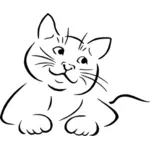 Vektor gambar kucing dengan senyum manis