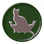 Image du chat famille bouton vert réfléchissant