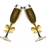 Vektorové ilustrace sklenic šampaňského
