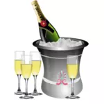 Champagne servering vektor illustration