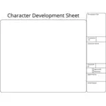 Ilustrasi vektor lembar pengembangan karakter dicetak