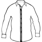 Векторная графика мужская белая рубашка с воротником