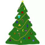 圣诞树用装饰品矢量绘图