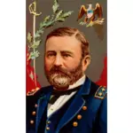 Generál Grant vektorový portrét