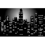 Svart-hvitt natt tid city skyline vektor image