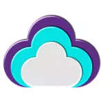 Ícones coloridos de nuvem