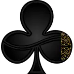 בתמונה וקטורית של תלתן סימן עבור כרטיס הימורים מעוגל עיטור לולייני