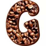 Kahve çekirdekleri tipografi G