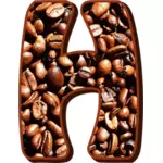 Grãos de café tipografia H