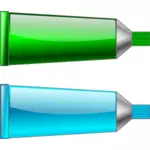 Imagine vectorială de tuburi de culoare verde şi cyan