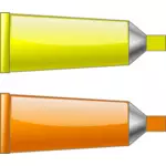 Tubes de couleur jaune et orange