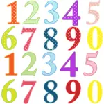 Illustration de numéros colorés