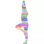 Färgglada klottrade yogaställning