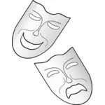 Komedie a tragédie, divadelní masky vektorový obrázek