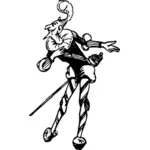 Bufon interpret personaj de benzi desenate de desen vector