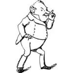 Grafika z tłuszczu mężczyznę idącego komiksu