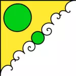 緑と黄色のコーナー装飾のベクトル画像
