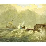 Barcos na tempestade