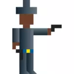 Ilustração em vetor de tiro cowboy arte pixel