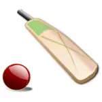 Kelelawar kriket dan bola vektor ilustrasi