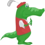 تمساح يلعب الغولف