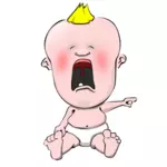 Gråtande Baby vektor karikatyr