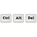 Ctrl + Alt + Del キーの組み合わせベクトル クリップ アート