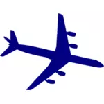 Douglas DC-8 blå silhuett vektor image