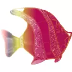 Ilustração em vetor decorativo peixe rosa