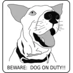 היזהרו הכלב סימן ציור וקטורי